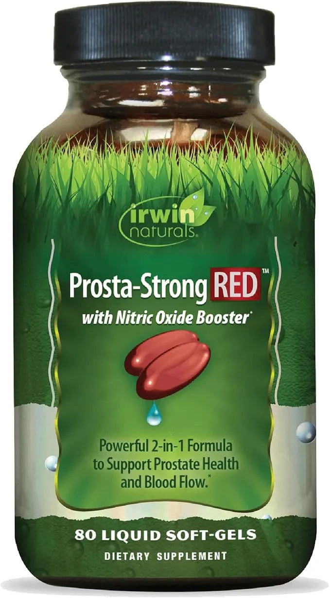 Irwin Naturals Prosta-Strong RED con potenciador de oxido de nitrico.