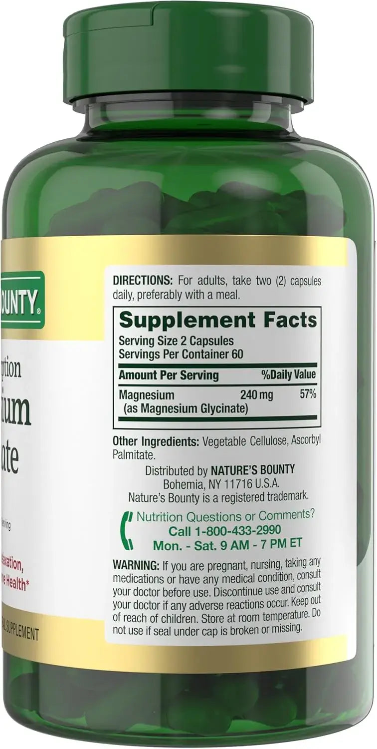Nature's Bounty Magnesium Glycinate 240 mg