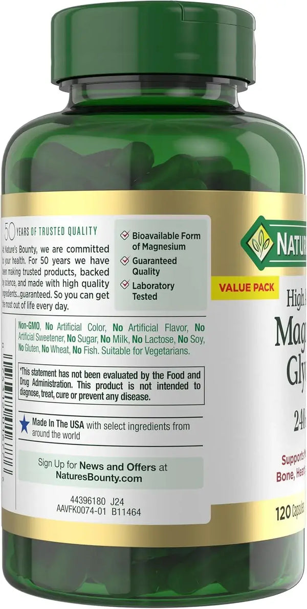 Nature's Bounty Magnesium Glycinate 240 mg