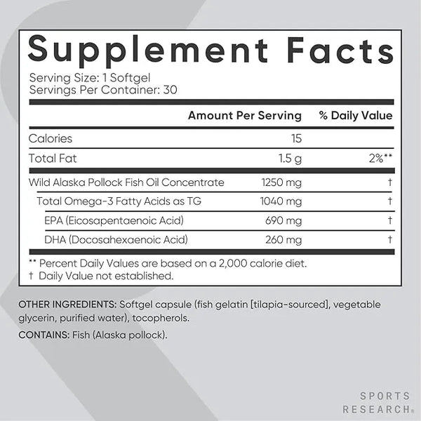 Sports Research Omega-3 Fish Oil