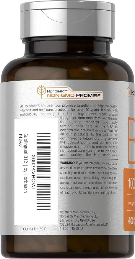 Horbaach B-12 Bublingual Methylcobalamin 1000 mcg