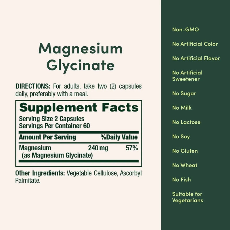 Nature's Bounty Magnesium Glycinate 240 mg