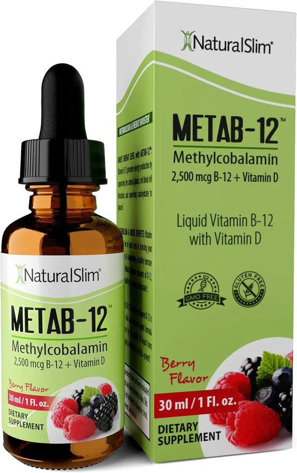 NaturalSlim Vitaminas B12 líquidas con vitamina D - Metab-12