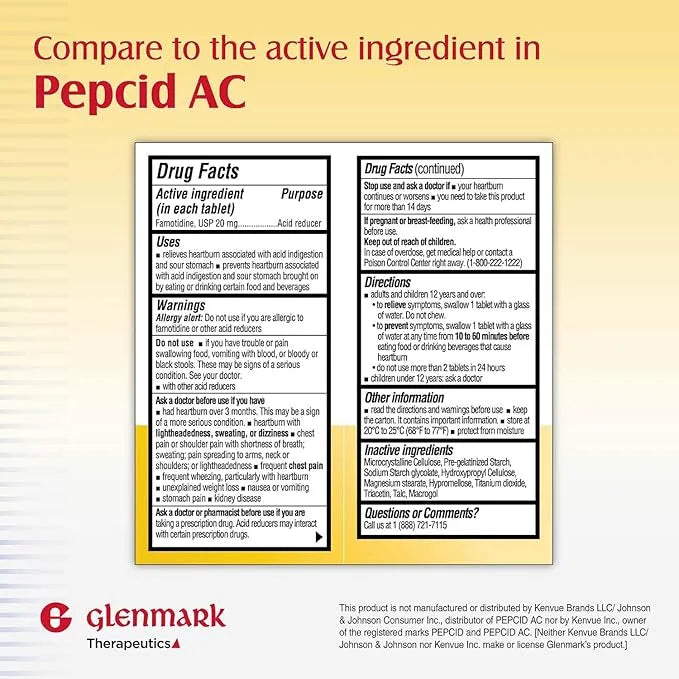 Famotidine Maximum strength glenmark 200 tablestas